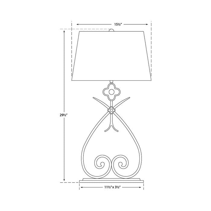 Harper Table Lamp - line drawing.