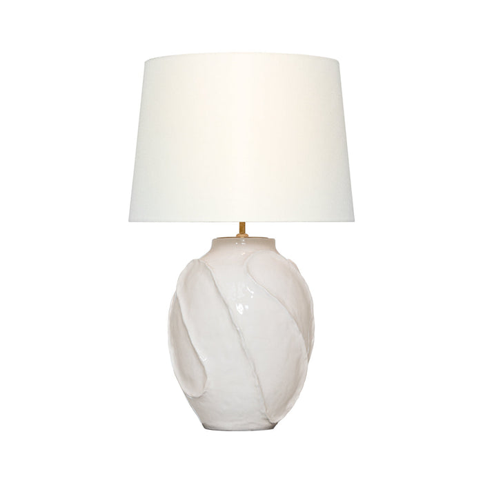 Idalia Table Lamp in Glossy White Crackle.