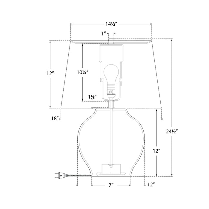 Ilona Table Lamp - line drawing.