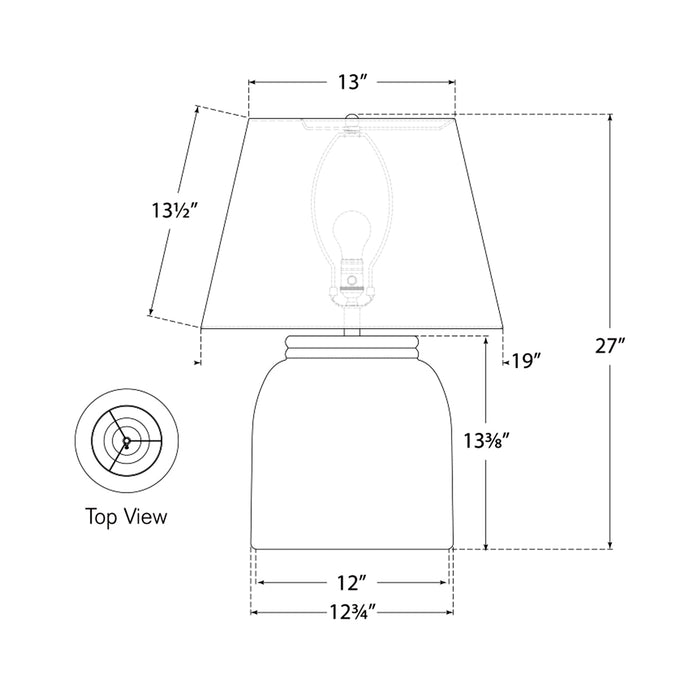 Indra Table Lamp - line drawing.