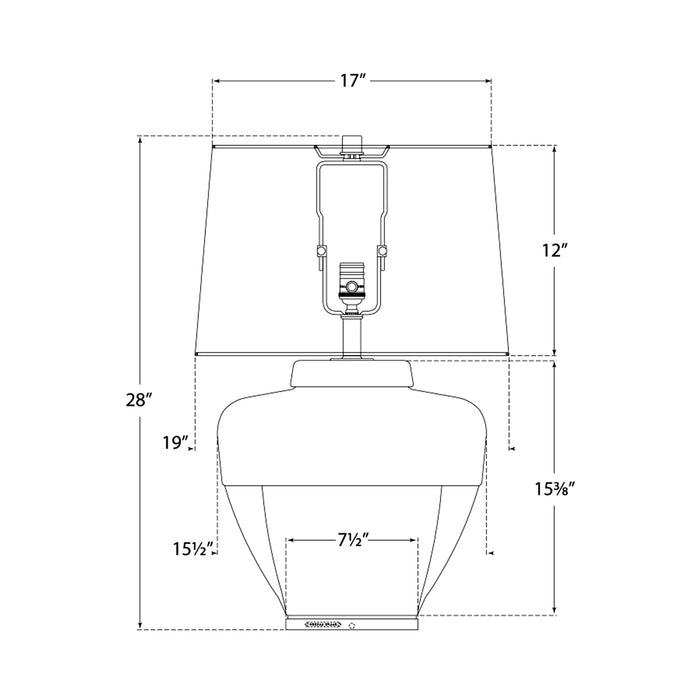 Isla Table Lamp - line drawing.