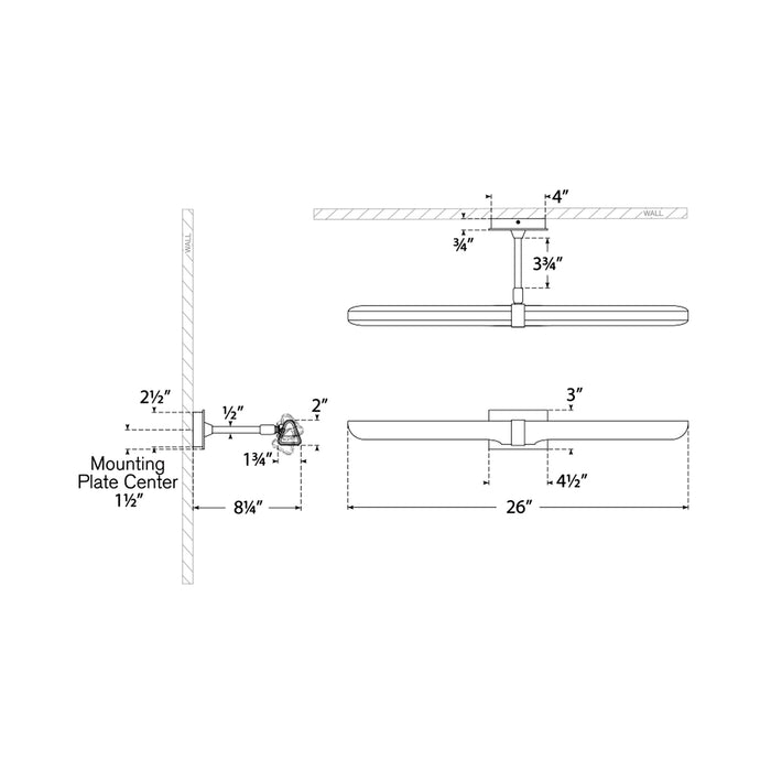 Issa LED Picture Light - line drawing.