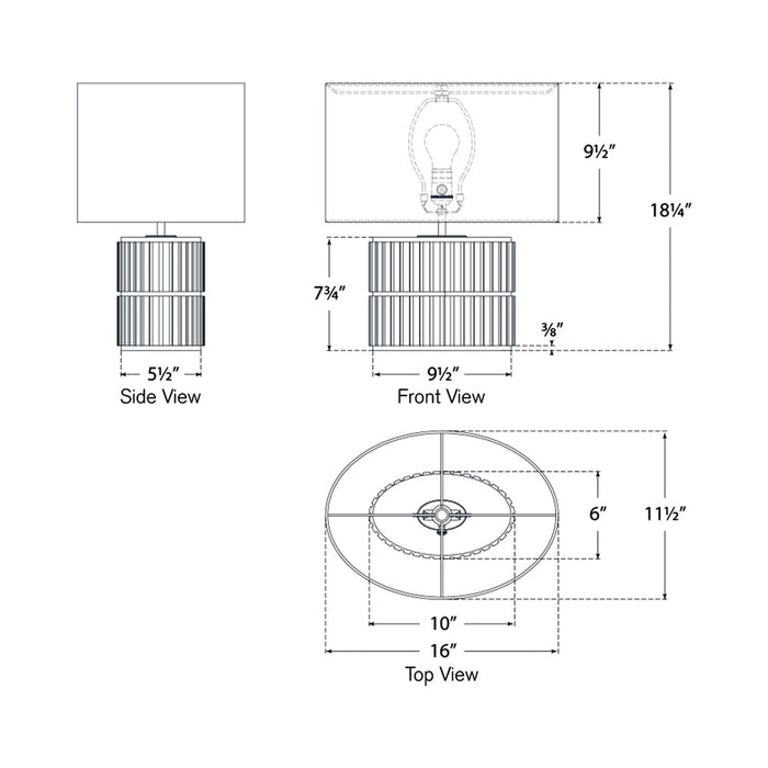 Kapittel Table Lamp - line drawing.