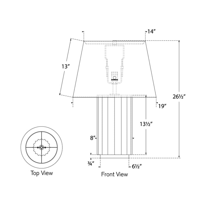 Kolber Table Lamp - line drawing.