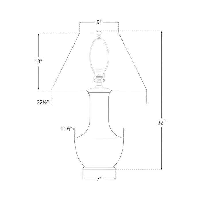 Lambay Table Lamp - line drawing.