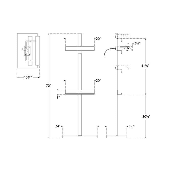 Langham LED Floor Lamp - line drawing.