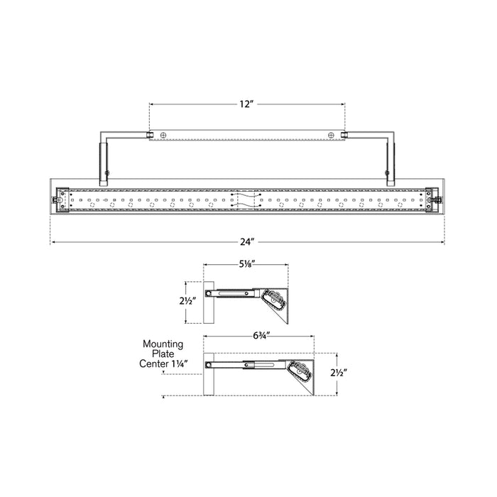 Langham LED Picture Light - line drawing.