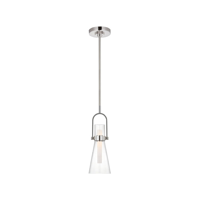 Larkin LED Conical Pendant Light in Polished Nickel (5.5-Inch).
