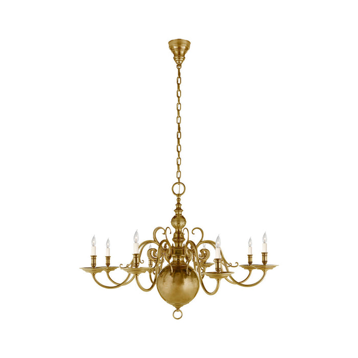 Lillianne Chandelier in Natural Brass.