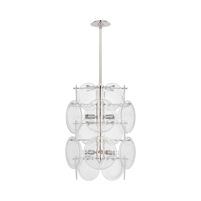 Loire Barrel Chandelier in Polished Nickel.