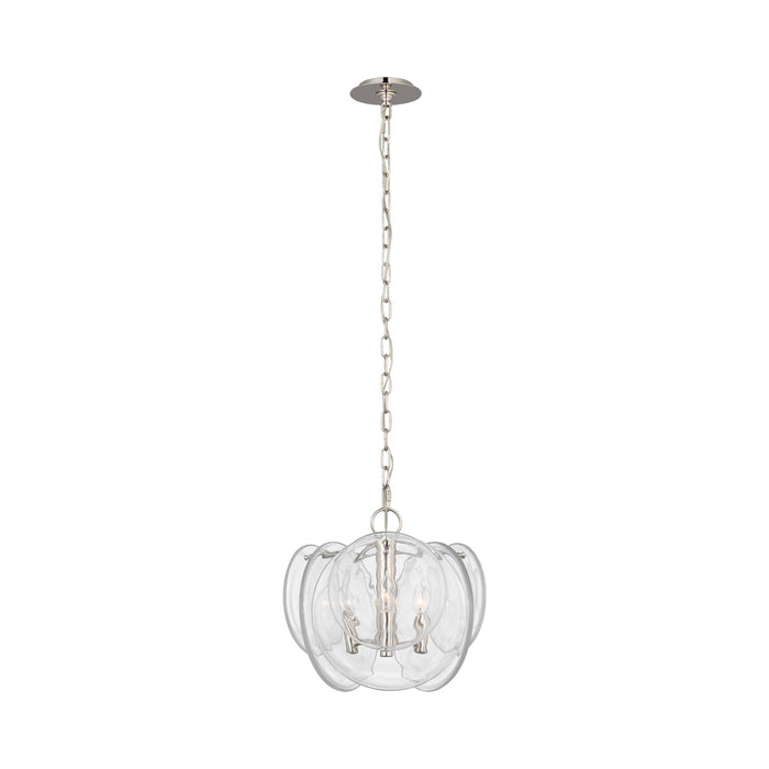 Loire Petite Chandelier in Polished Nickel.