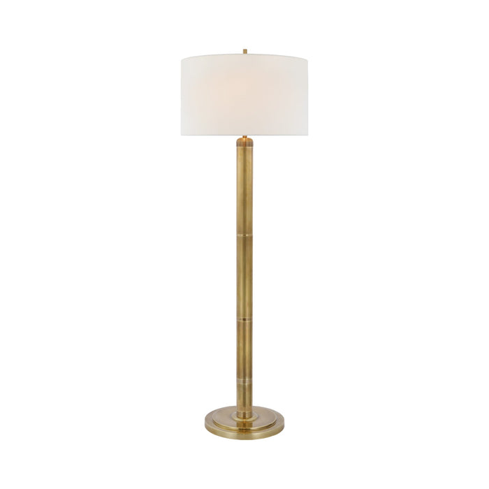 Longacre Floor Lamp in Hand-Rubbed Antique Brass.