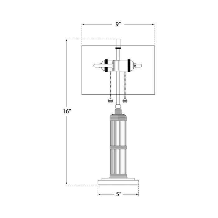 Longacre Table Lamp - line drawing.