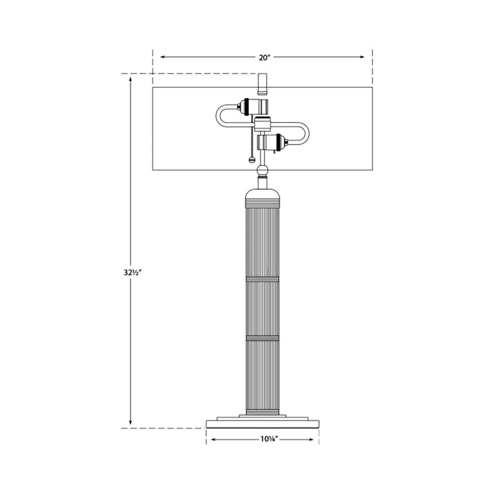 Longacre Table Lamp - line drawing.