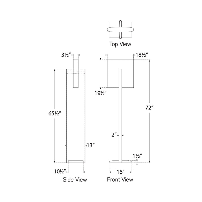 Lotura LED Floor Lamp - line drawing.