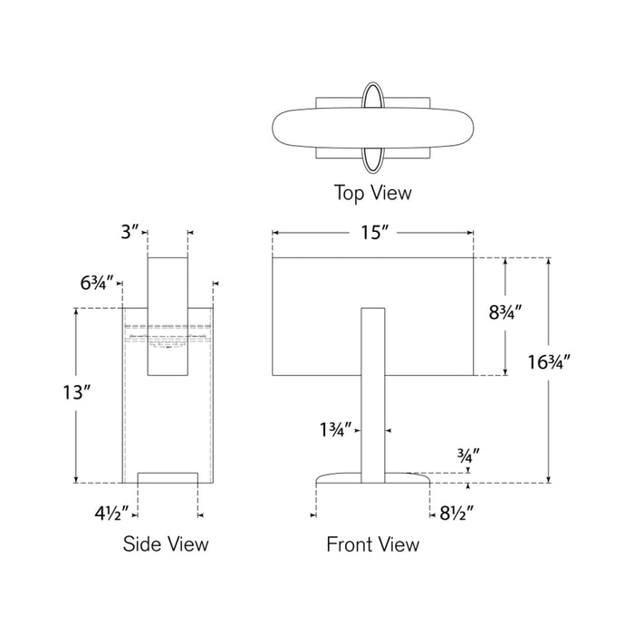 Lotura LED Table Lamp - line drawing.