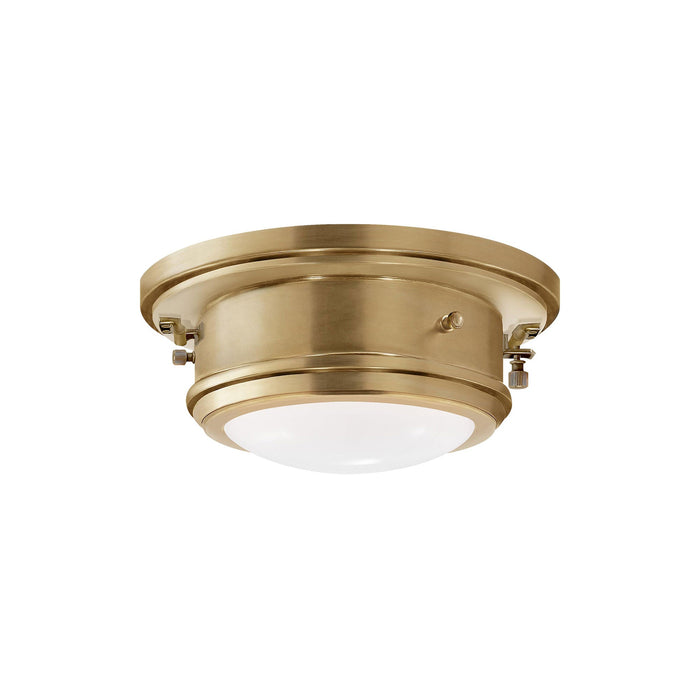 Marine Flush Mount Ceiling Light in Natural Brass (Small).