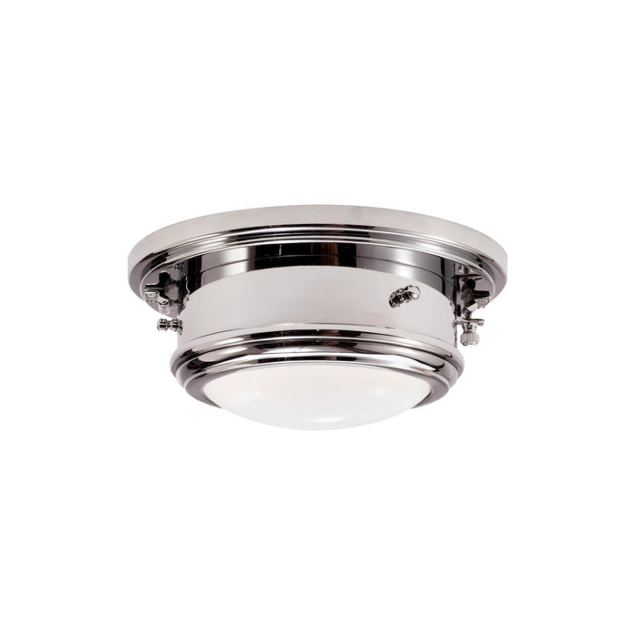 Marine Flush Mount Ceiling Light in Polished Nickel (Small).