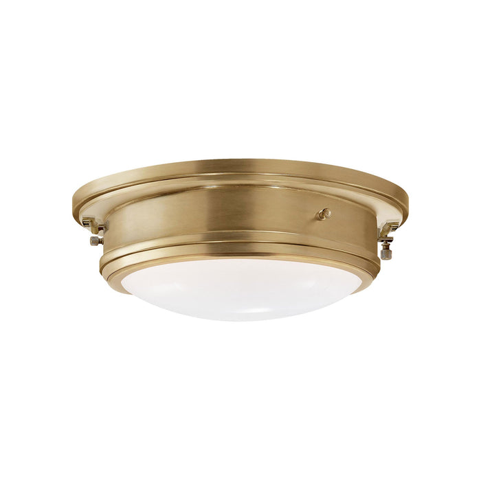 Marine Flush Mount Ceiling Light in Natural Brass (Medium).