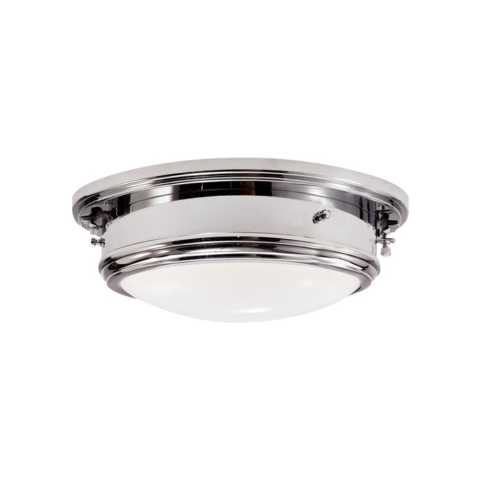 Marine Flush Mount Ceiling Light in Polished Nickel (Medium).