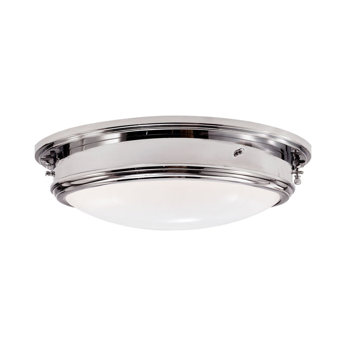 Marine Flush Mount Ceiling Light in Polished Nickel (Large).