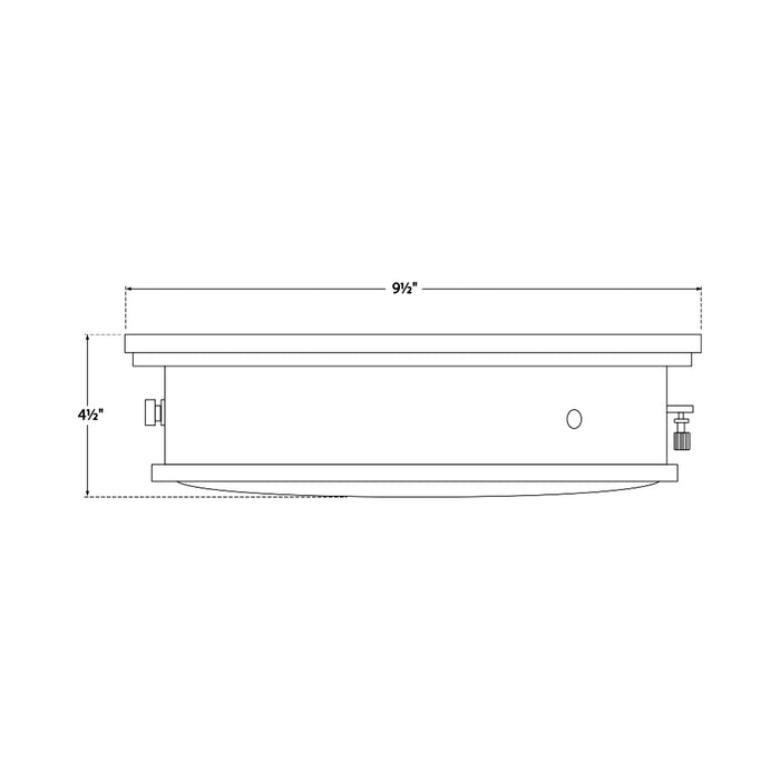 Marine Flush Mount Ceiling Light - line drawing.