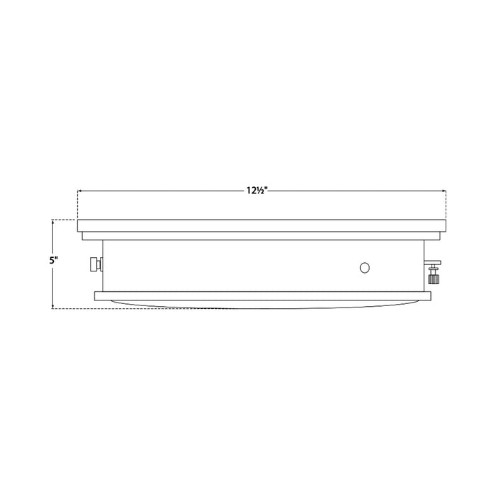 Marine Flush Mount Ceiling Light - line drawing.