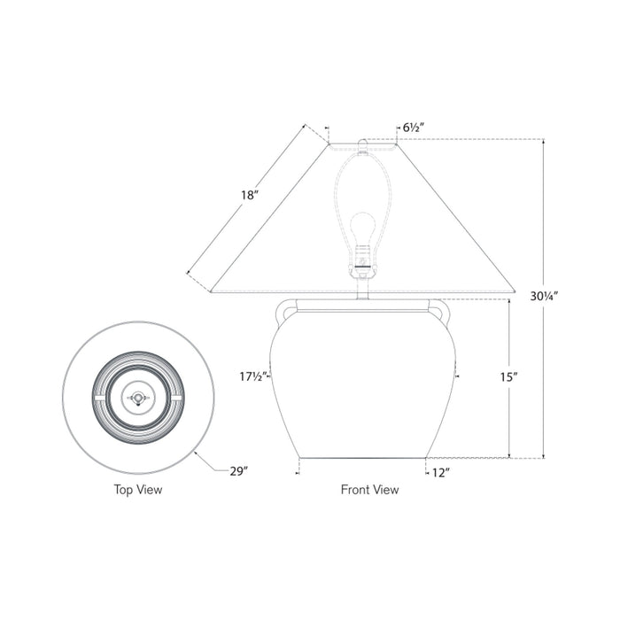 Mason Table Lamp - line drawing.