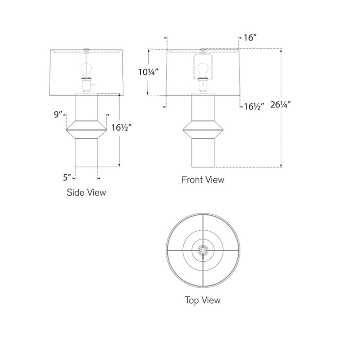 Maxime Table Lamp - line drawing.