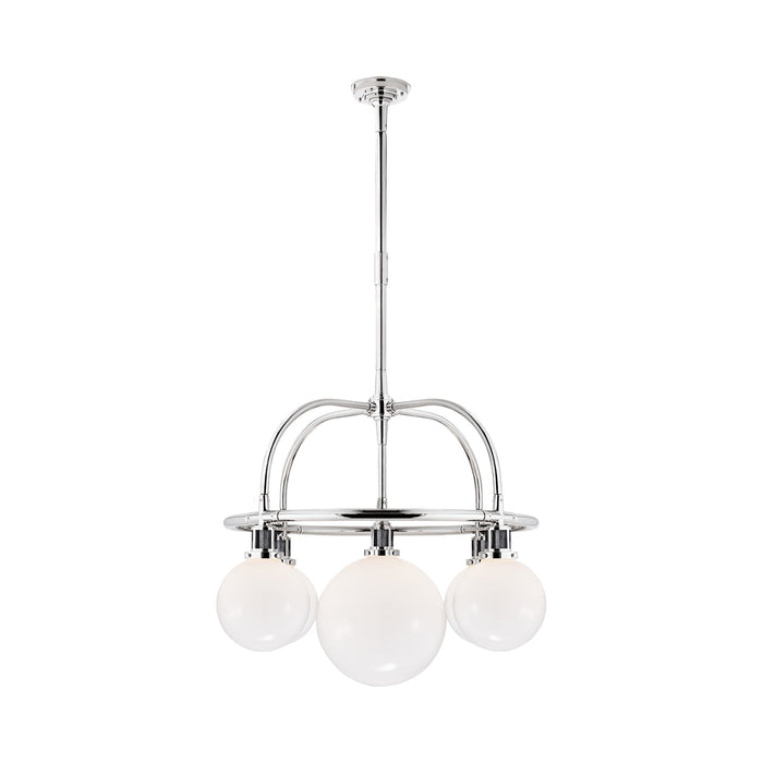 McCarren Chandelier in Polished Nickel.