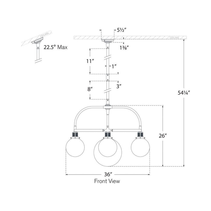 McCarren Chandelier - line drawing.