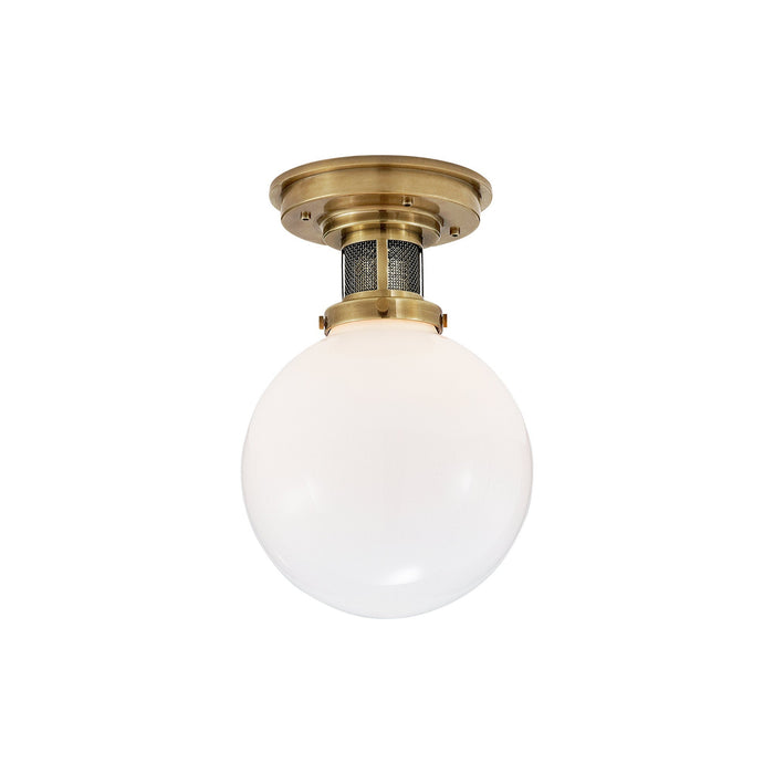 McCarren Flush Mount Ceiling Light in Natural Brass (Small).