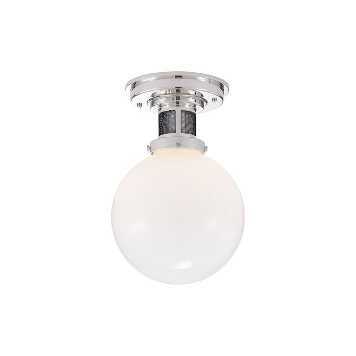 McCarren Flush Mount Ceiling Light in Polished Nickel (Small).