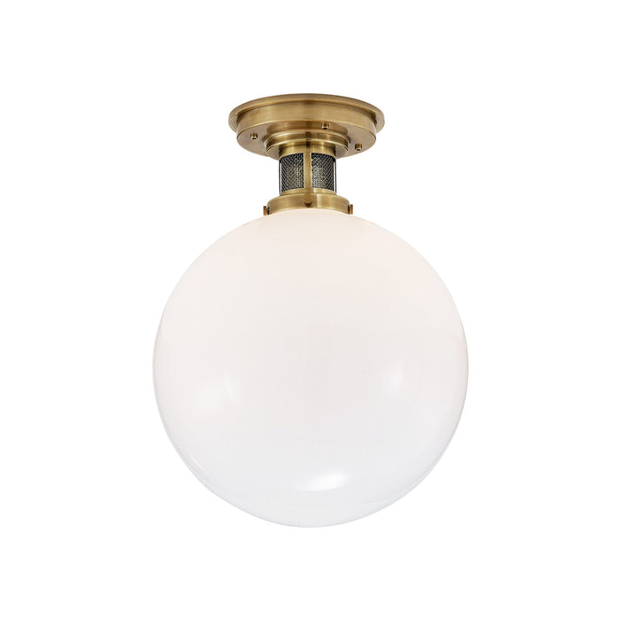 McCarren Flush Mount Ceiling Light in Natural Brass (Medium).