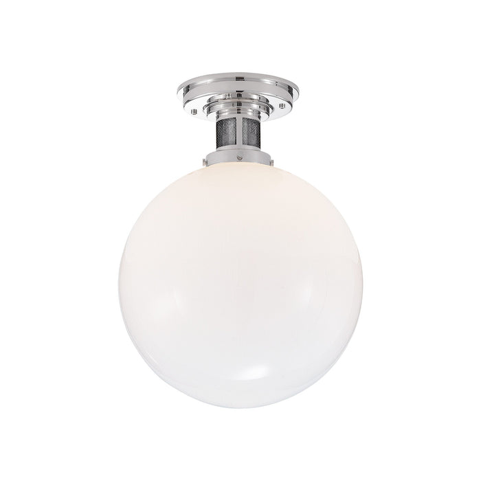 McCarren Flush Mount Ceiling Light in Polished Nickel (Medium).