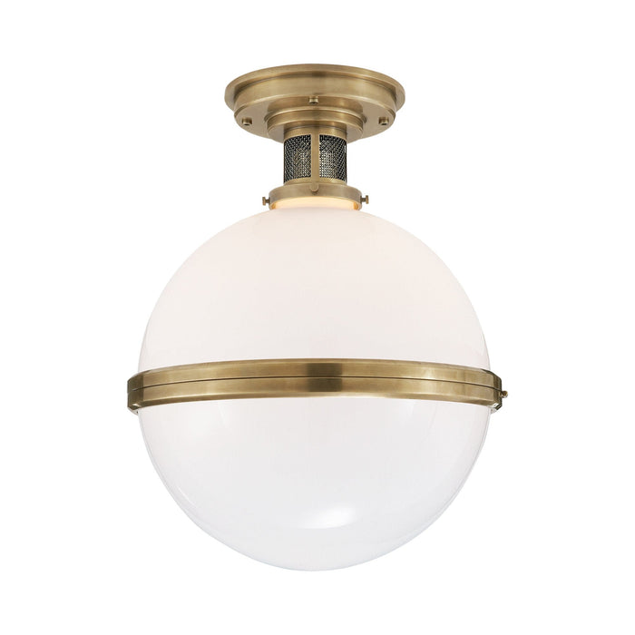 McCarren Flush Mount Ceiling Light in Natural Brass (Large).