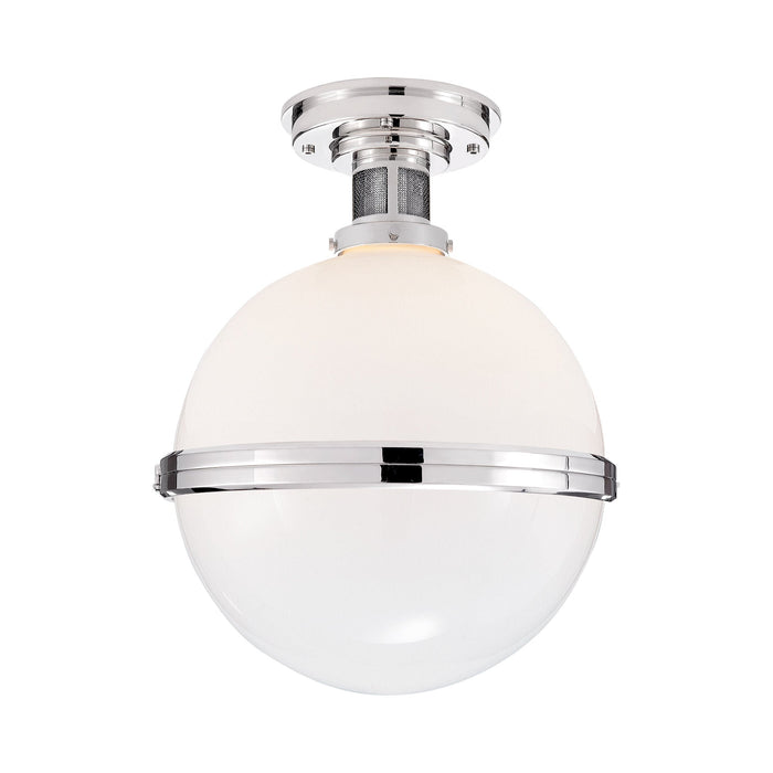 McCarren Flush Mount Ceiling Light in Polished Nickel (Large).