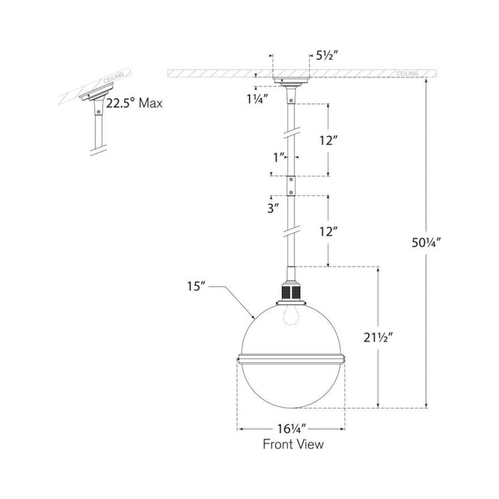 McCarren Pendant Light - line drawing.