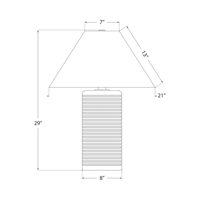 Metropolis Table Lamp - line drawing.