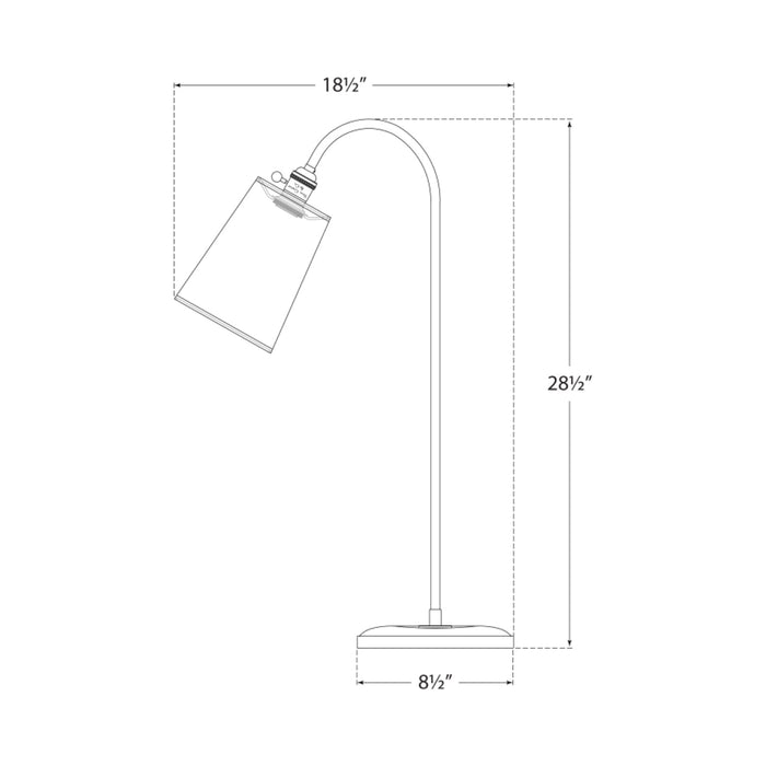 Mia Table Lamp - line drawing.