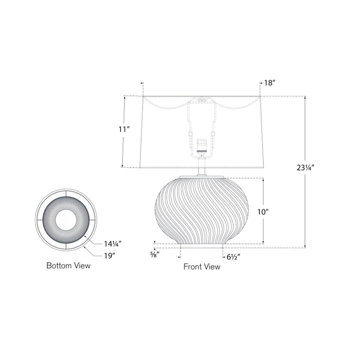 Mirelle Table Lamp - line drawing.