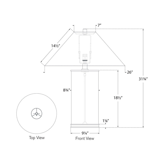 Modern Table Lamp - line drawing.