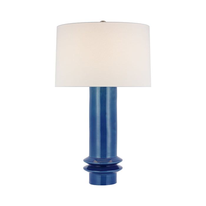 Montaigne Table Lamp in Aqua Crackle.