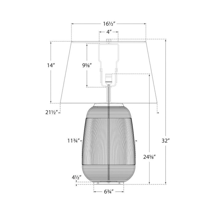 Monterey Table Lamp - line drawing.