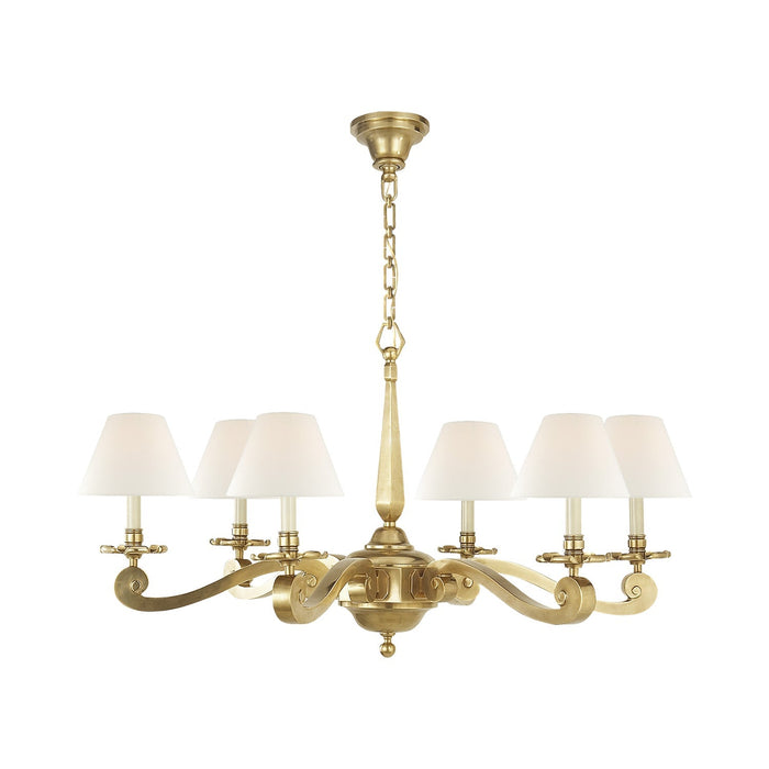 Myrna Chandelier in Natural Brass.