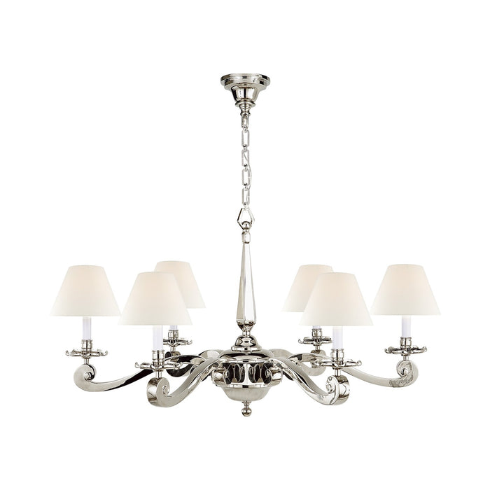 Myrna Chandelier in Polished Nickel.