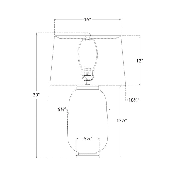 Newcomb Table Lamp - line drawing.