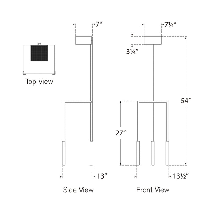 Nimes LED Floor Lamp - line drawing.