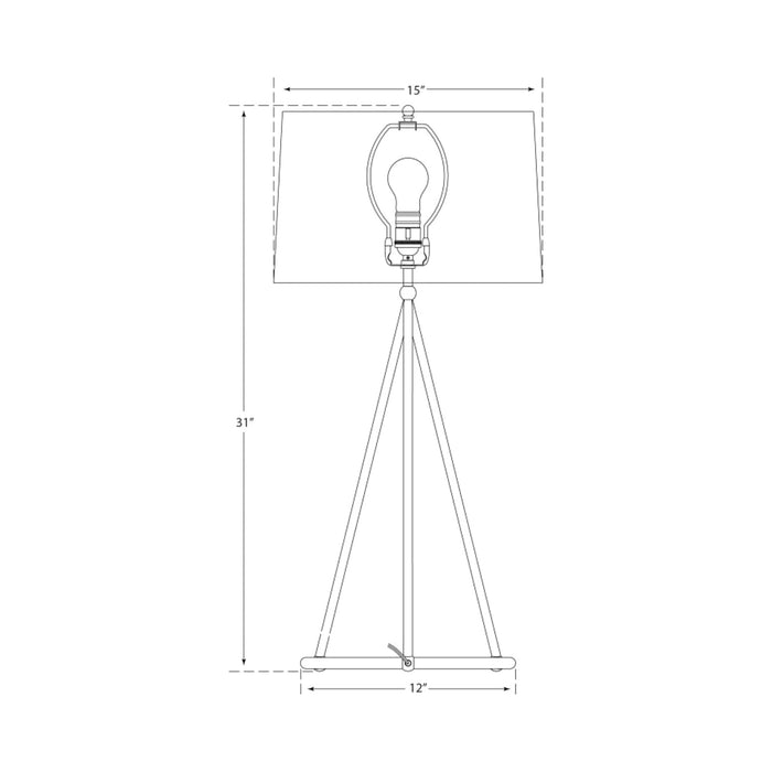 Nina Table Lamp - line drawing.