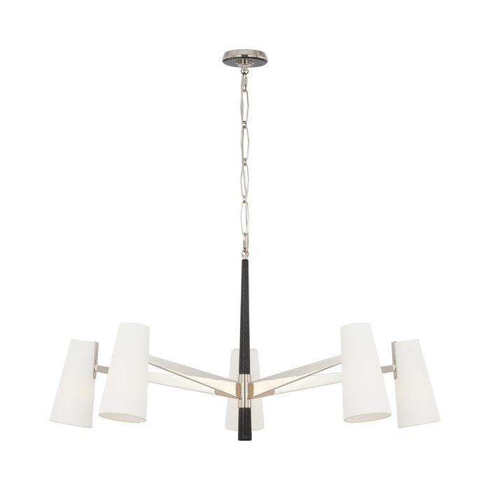 Olina Chandelier in Polished Nickel/Ebony.